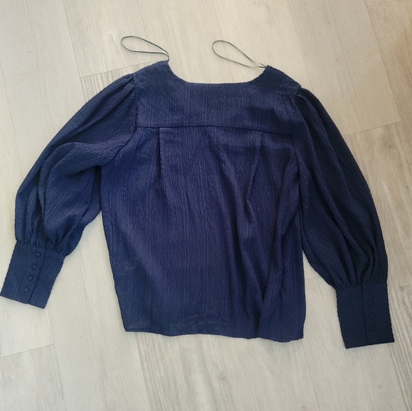 Halogen Textured Navy Blouse - Picture 6 of 7